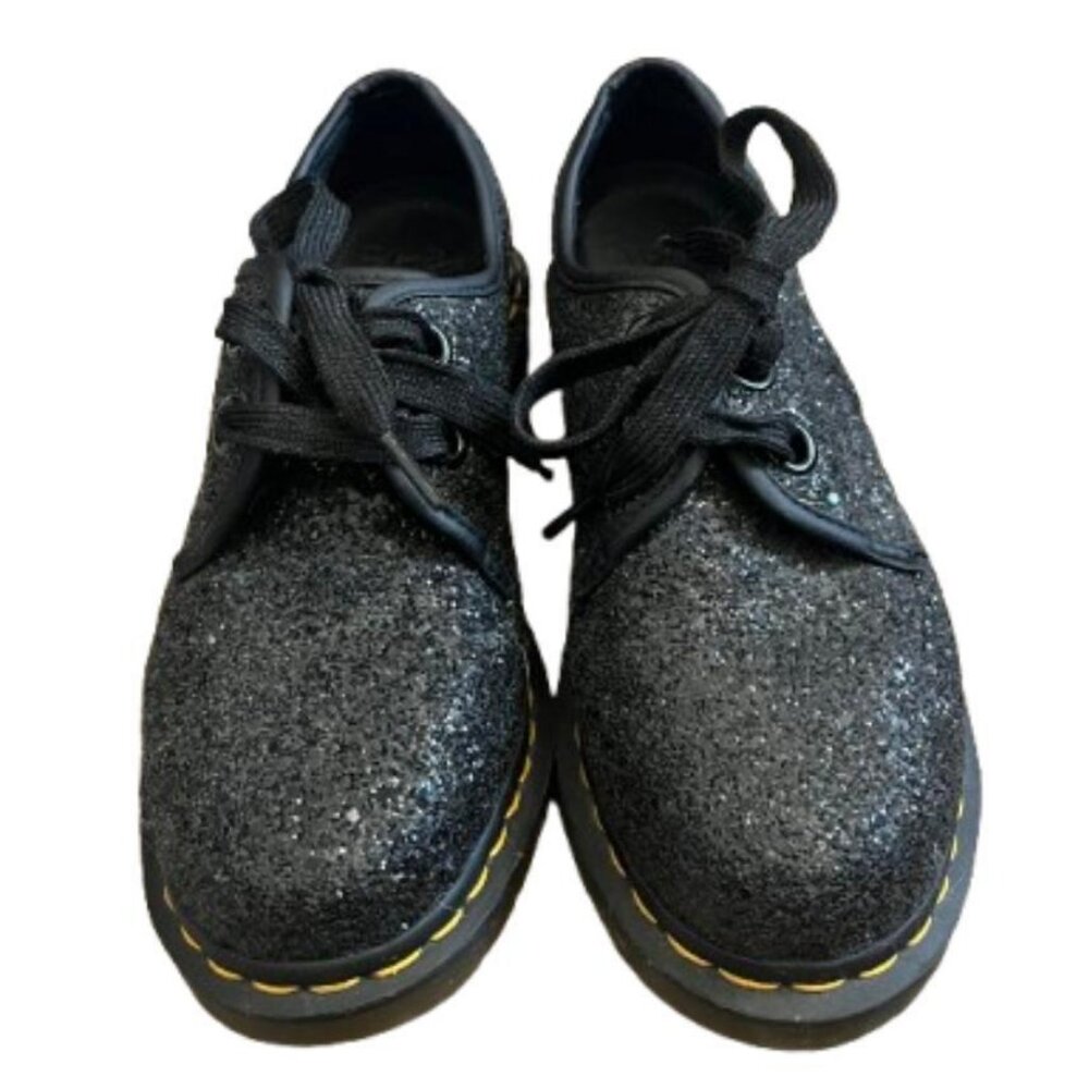 Dr. Martens Black Glitter Laced Oxfords Women's 7